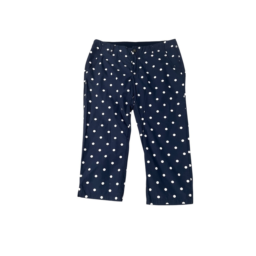 Abercrombie & Fitch Polka Dot Cropped Pants Size 6 Blue White Casual